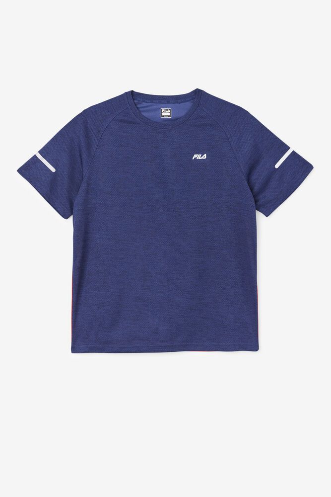 Fila T-Shirt Mens Navy - Eros Crew - Philippines 2584917-VP